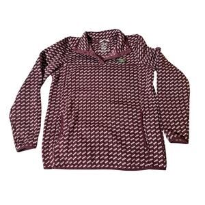 LL Bean Better Sweater Snap Pull Over Fleece Women size M